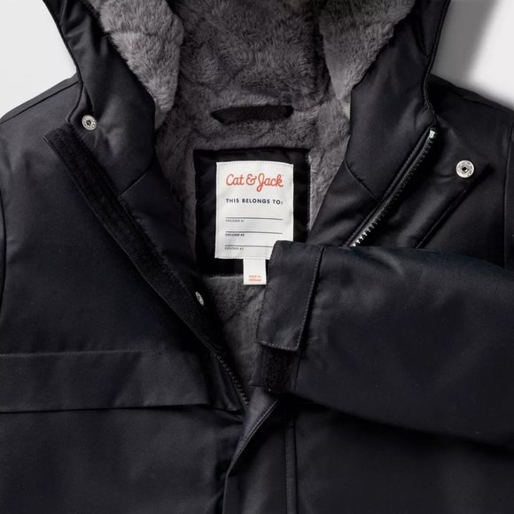 Cat & Jack - Kids' Playground Parka Jacket - Black - Picture 3 of 16